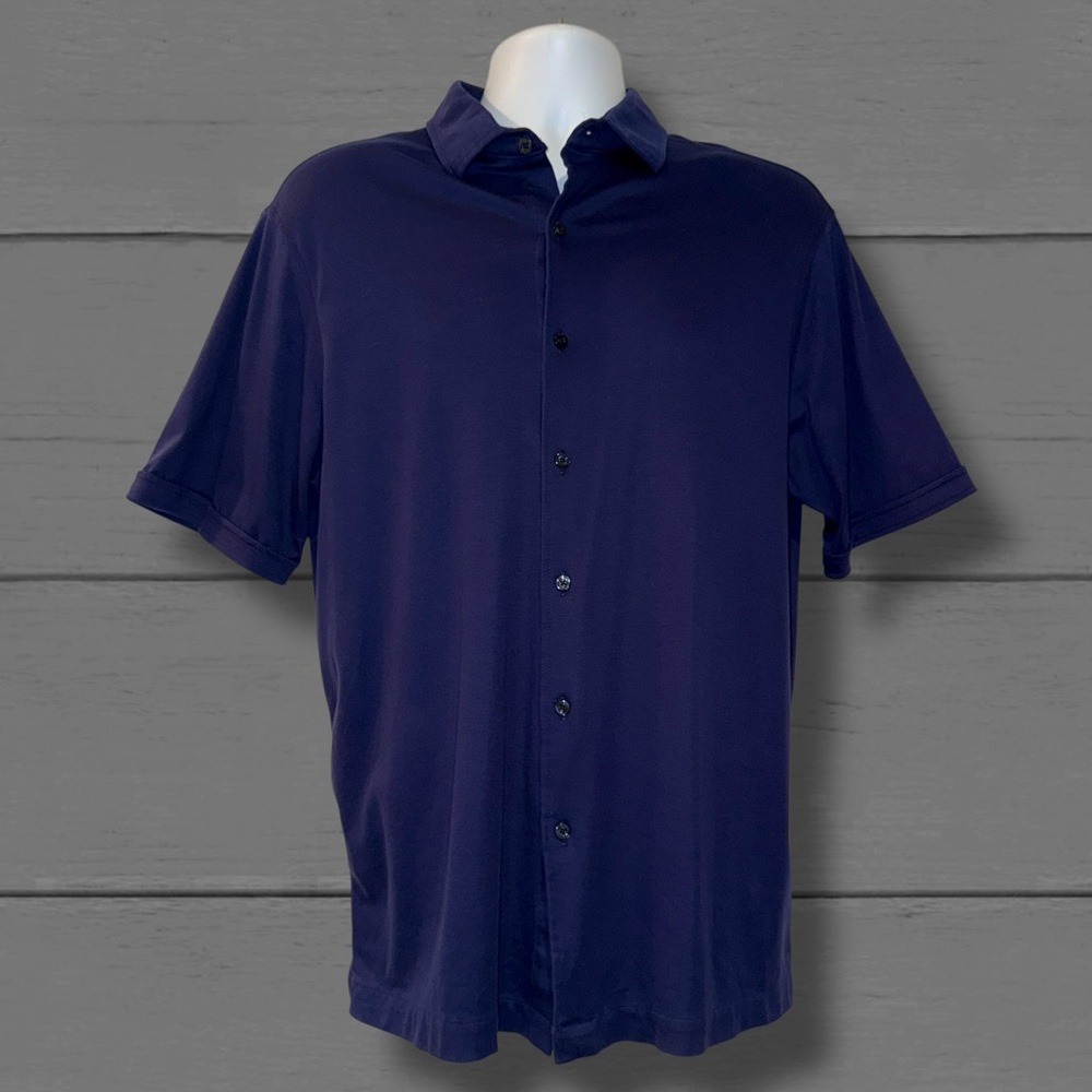 Daniel Cremieux Signature Collection Navy Button-Up Shirt Men’s Size Large